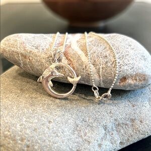 Silver Dolphin Pendant Necklace